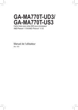 Gigabyte GA-MA770T-US3 Motherboard Manuel du propriétaire