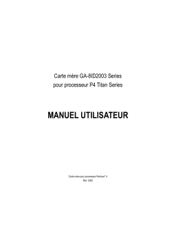 Gigabyte GA-8ID2003 Motherboard Manuel du propriétaire