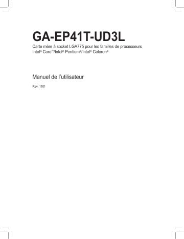 Gigabyte GA-EP41T-UD3L Motherboard Manuel du propriétaire | Fixfr