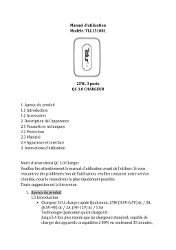 Tellur TLL151081 Travel Charger Qc Manuel utilisateur