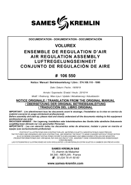 Sames Volurex air regulation assembly Manuel utilisateur