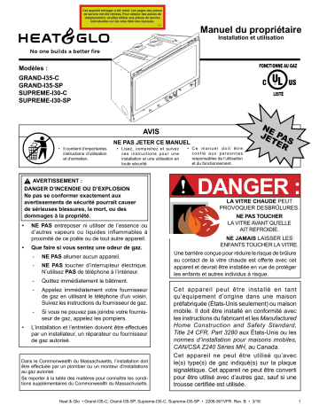 Heat & Glo Grand I35 & Supreme I30-C Manuel utilisateur | Fixfr