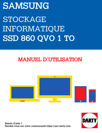Samsung D 860 QVO 1 To SSD interne Manuel du propriétaire | Fixfr