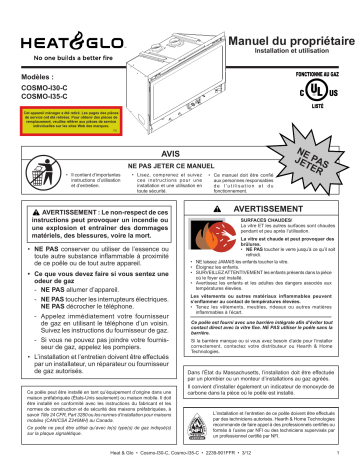 Heat & Glo COSMO-I30-I35-C Manuel utilisateur | Fixfr