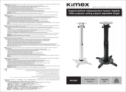 Kimex 052-2003 Video Projector Ceiling Mount Height 40-55cm Installation manuel