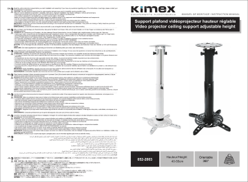 052-2003b | Kimex 052-2003 Video Projector Ceiling Mount Height 40-55cm Installation manuel | Fixfr