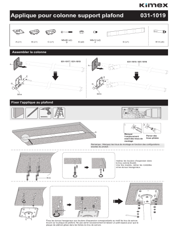 Kimex 031-1019 Ceiling plate for series 031 Installation manuel | Fixfr