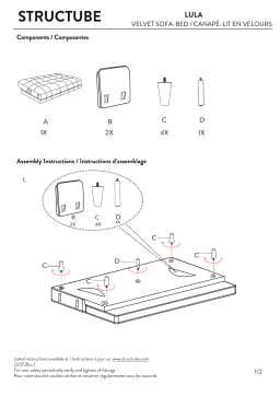 STRUCTUBE LULA velvet sofa-bed Manuel utilisateur