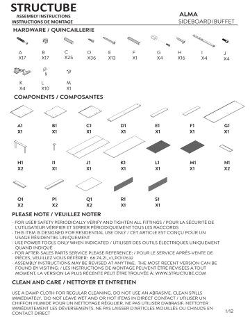 STRUCTUBE ALMA Sideboard Manuel utilisateur | Fixfr