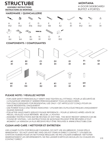 STRUCTUBE MONTANA 4-door Sideboard Manuel utilisateur | Fixfr