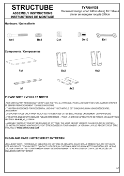 STRUCTUBE TYRNAVOS recycled timber large dining table 240 cm Manuel utilisateur