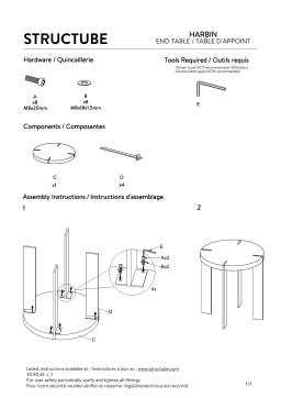 STRUCTUBE HARBIN elm wood end table Manuel utilisateur