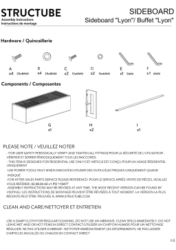 STRUCTUBE LYON acacia wood sideboard 175 cm Manuel utilisateur