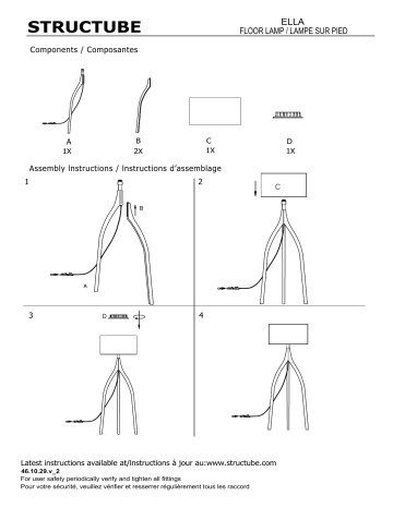 STRUCTUBE ELLA Floor lamp 142 cm height Manuel utilisateur | Fixfr
