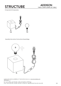 STRUCTUBE ADDISON Table Lamp 12 cm height Manuel utilisateur