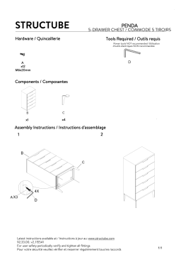 STRUCTUBE PENDA 5-drawer Chest Manuel utilisateur