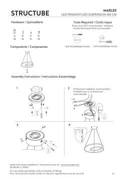 STRUCTUBE MARLEE pendant 160 cm height Manuel utilisateur