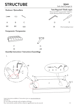 STRUCTUBE SEAN tufted velvet sofa-bed Manuel utilisateur