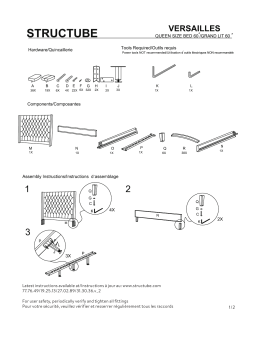 STRUCTUBE VERSAILLES tufted upholstered wingback queen-size bed Manuel utilisateur