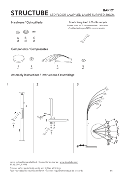 STRUCTUBE BARRY Marble base LED floor lamp 216 cm height Manuel utilisateur