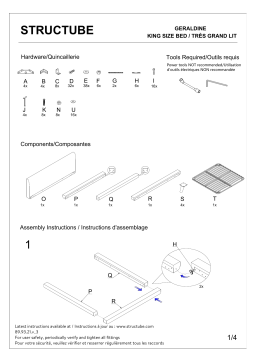 STRUCTUBE GERALDINE upholstered king size bed Manuel utilisateur