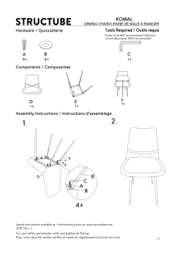 STRUCTUBE KOMAL dining chair Manuel utilisateur