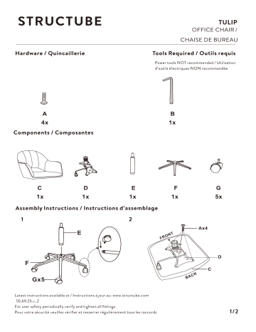 STRUCTUBE TULIP office chair Manuel utilisateur | Fixfr