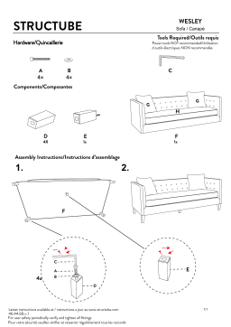 STRUCTUBE WESLEY tufted 3-seater sofa Manuel utilisateur