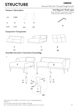 STRUCTUBE GIBSON Sectional Sofa Left Manuel utilisateur