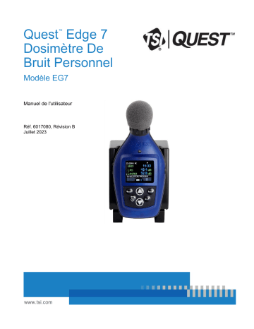 tsi Quest Edge 7 Personal Noise Dosimeter EG7 Manuel utilisateur | Fixfr