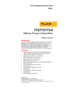 Fluke Pince multimètre Process (mA) 773 Mode d'emploi