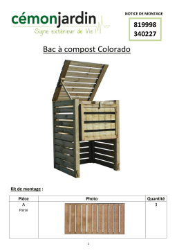 CEMONJARDIN 91024100 Bac à compost en bois colorado Mode d'emploi