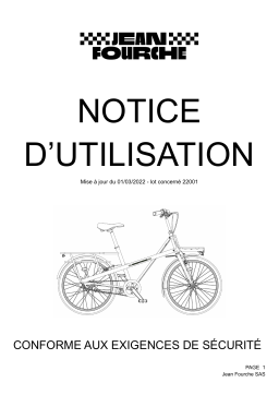 Jean Fourche 97656260 Vélo utilitaire famillial dérailleur 6v Mode d'emploi