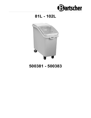 500381 | Bartscher 500383 Storage container trolley 102L Mode d'emploi | Fixfr
