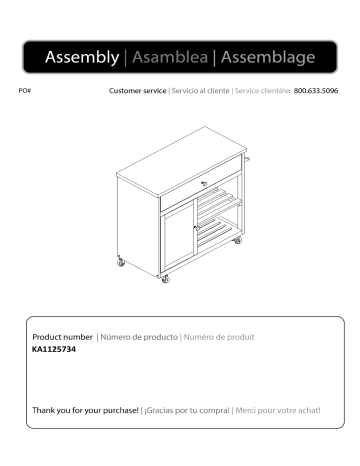 ROOMS TO GO 40857344 Wendsover Gray Kitchen Island Manuel utilisateur | Fixfr