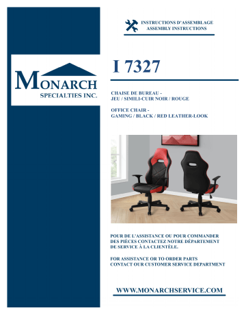 ROOMS TO GO 21300114 Mourovia Red Gaming Chair Manuel utilisateur | Fixfr