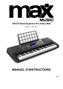 MaxMusic KB12P Electronic Keyboard Pro 61-key Manuel du propriétaire