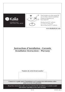 Kalia BF1629-120-101 UMANI TD3-PLUS Ensemble de douche Mode d'emploi