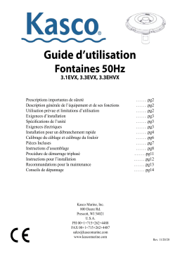 Kasco 3HP – 50hz EVX Fountain Manuel du propriétaire
