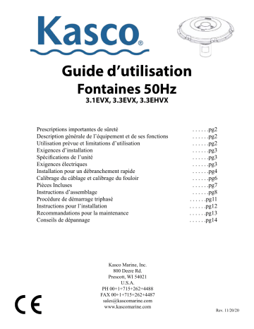 Kasco 3HP – 50hz EVX Fountain Manuel du propriétaire | Fixfr