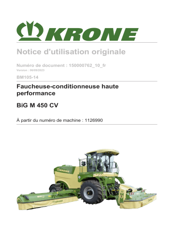 Krone BA BiG M 450 CV (BM105-14) Mode d'emploi | Fixfr