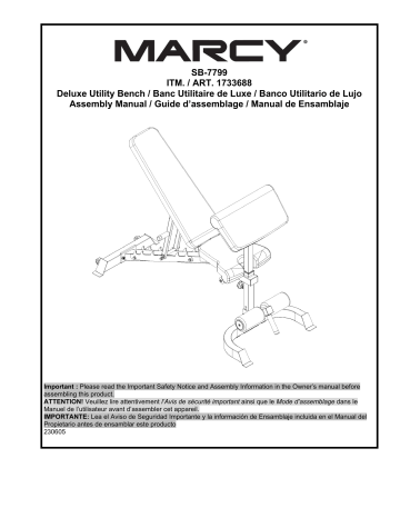 Marcy SB-7799 Utility Bench Manuel utilisateur | Fixfr