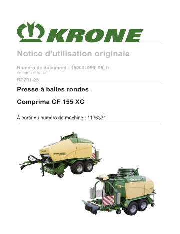 Krone BA Comprima CF 155 XC (RP701-25) Mode d'emploi | Fixfr