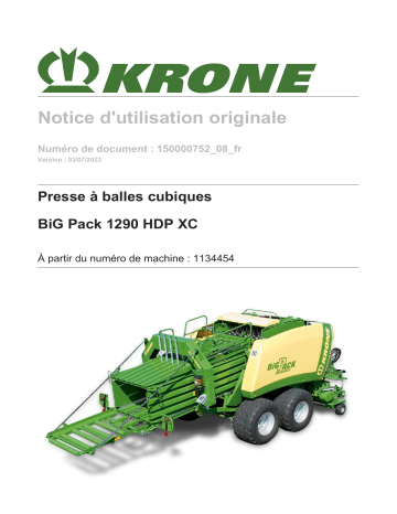 Krone BA BiG Pack 1290 HDP XC Mode d'emploi | Fixfr