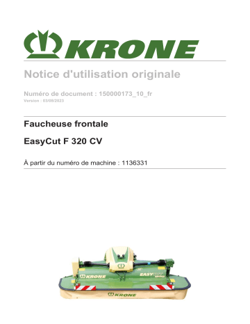 Krone BA EasyCut F 320 CV Mode d'emploi | Fixfr