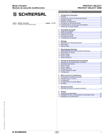 schmersal PROTECT-SELECT-SK Mode d'emploi | Fixfr