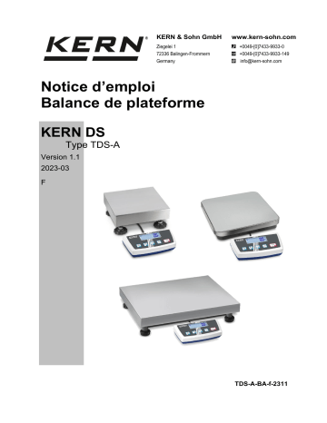 KERN TDS 10K0.1S-A Mode d'emploi | Fixfr