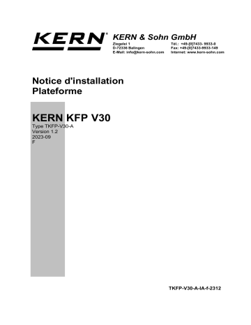 KERN TKFP 30V30M-A Installation manuel | Fixfr