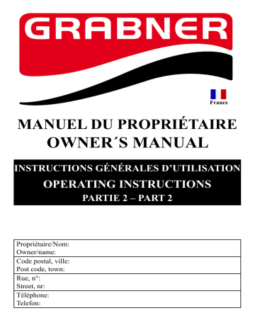 grabner Instructions générales d´utilisation Manuel du propriétaire | Fixfr