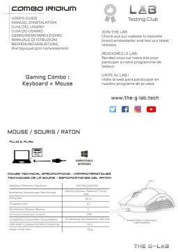 The G-LAB Iridium Gaming Keyboard and Mouse pack black, USB Mode d'emploi